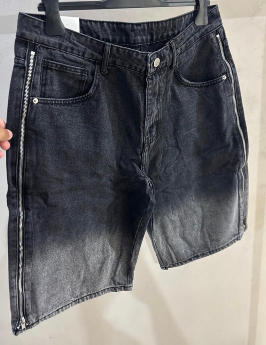 Short Jeans Black Zip